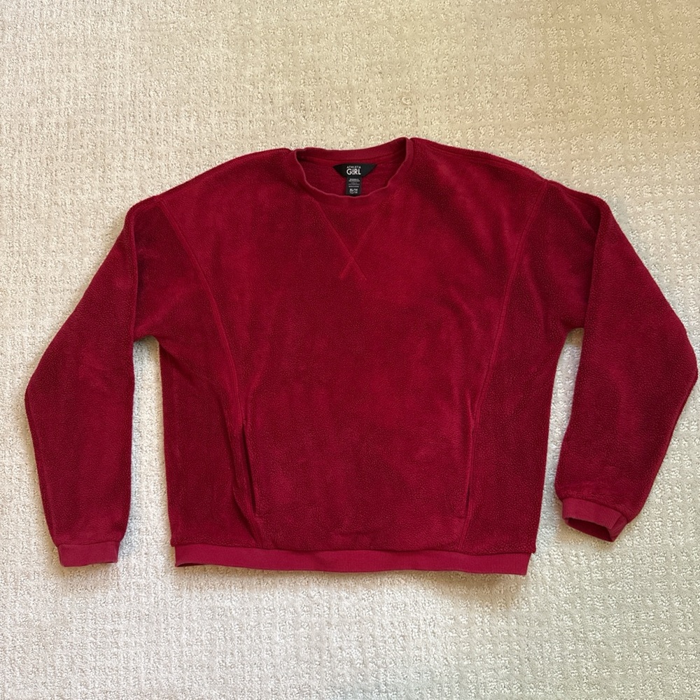 Athlete Girl Red Sherpa Crewneck